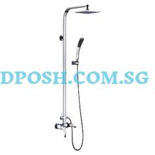 Fidelis FT-8908 Bath/Shower Mixer Complete With Hand Shower And Brass Square  Rain Shower Head