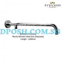 FSS-55802 BRASS In Chrome Round Shower Head Arm (EXPOSED)