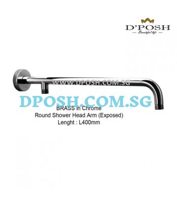 FSS-55802 BRASS In Chrome Round Shower Head Arm (EXPOSED)