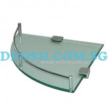 FG-0330-25 Single Layer Corner Glass Shelf  ( CLEAR GLASS )
