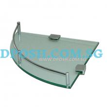 FG-0330-25 Single Layer Corner Glass Shelf  ( CLEAR GLASS )
