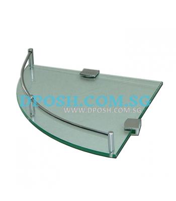 FG-0330-25 Single Layer Corner Glass Shelf  ( CLEAR GLASS )