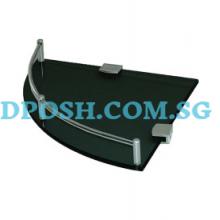 FG-0330-25 Single Layer Corner Glass Shelf  ( TINTED BLACK  GLASS )