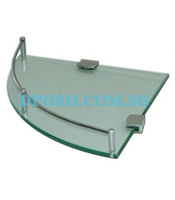 FG-0330-28 Single Layer Corner Glass Shelf  ( CLEAR GLASS )