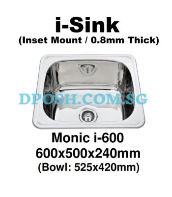 Monic-i-600-Stainless Steel Insert Kitchen Sink 