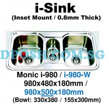 Monic-i-980-W-Stainless Steel Insert Kitchen Sink 