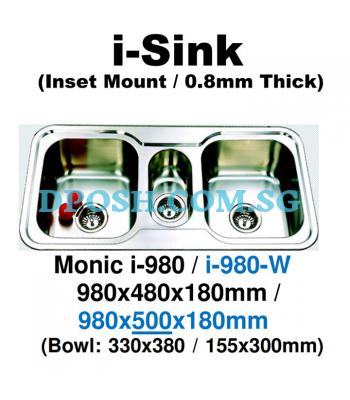 Monic-i-980-W-Stainless Steel Insert Kitchen Sink