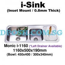 Monic-i-1160-Stainless Steel Insert Kitchen Sink 