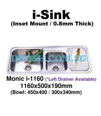 Monic-i-1160-Stainless Steel Insert Kitchen Sink 