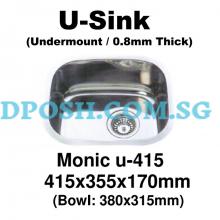 Monic-U-415-Stainless Steel Undermount Kitchen Sink 