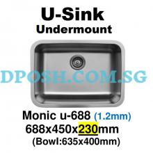 Monic-U-688-Stainless Steel Undermount Kitchen Sink 