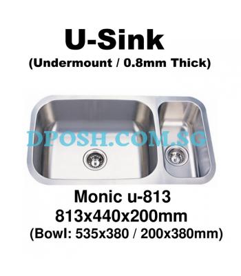 Monic-U-813-Stainless Steel Undermount Kitchen Sink