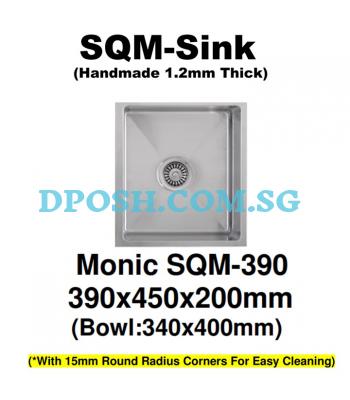 Monic-SQM-390-1.2mm Handmade Stainless Steel Undermount Kitchen Sink