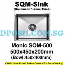 Monic-SQM-500-1.2mm Handmade Stainless Steel Undermount Kitchen Sink 