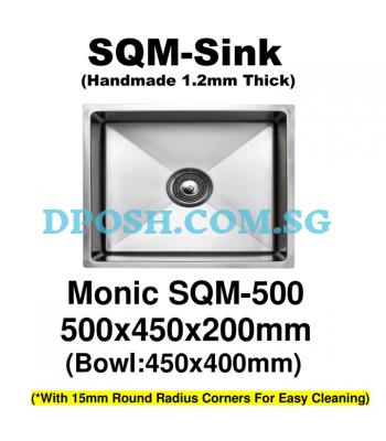 Monic-SQM-500-1.2mm Handmade Stainless Steel Undermount Kitchen Sink