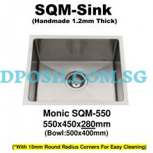 Monic-SQM-550-1.2mm Handmade Stainless Steel Undermount Kitchen Sink 