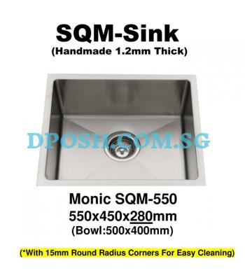 Monic-SQM-550-1.2mm Handmade Stainless Steel Undermount Kitchen Sink