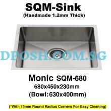 Monic-SQM-680-1.2mm Handmade Stainless Steel Undermount Kitchen Sink 