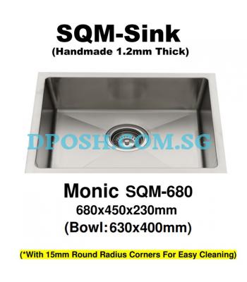 Monic-SQM-680-1.2mm Handmade Stainless Steel Undermount Kitchen Sink