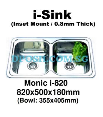 Monic-i-820-Stainless Steel Insert Kitchen Sink 