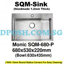 Monic-SQM-680P-1.2mm Handmade Stainless Steel Undermount Kitchen Sink 
