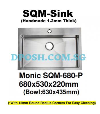 Monic-SQM-680P-1.2mm Handmade Stainless Steel Undermount Kitchen Sink