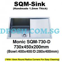 Monic-SQM-730D-1.2mm Handmade Stainless Steel Undermount Kitchen Sink 