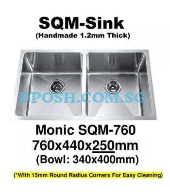 Monic-SQM-760-1.2mm Handmade Stainless Steel Undermount Kitchen Sink