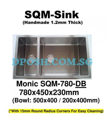 Monic-SQM-780-DB-1.2mm Handmade Stainless Steel Undermount Kitchen Sink