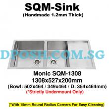 Monic-SQM-1308-1.2mm Handmade Stainless Steel Undermount Kitchen Sink 