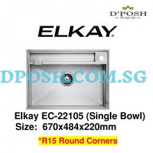 ELKAY-EC-22105-1.2mm Handmade S/Steel Undermount Kitchen Sink 