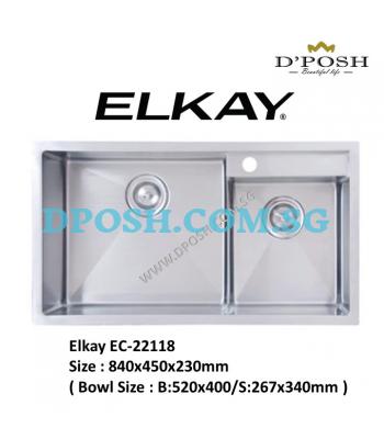 ELKAY-EC-22118-1.2mm Handmade Stainless Steel Undermount Kitchen Sink 
