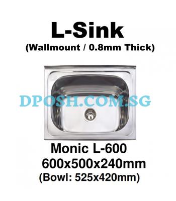 Monic-L-600-Stainless Steel Wallmount Kitchen Sink