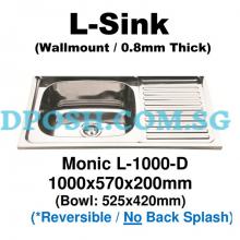 Monic-L-1000-D Stainless Steel Wallmount Kitchen Sink 