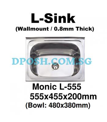 Monic-L-555-Stainless Steel Wallmount Kitchen Sink