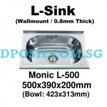 Monic-L-500-Stainless Steel Wallmount Kitchen Sink 