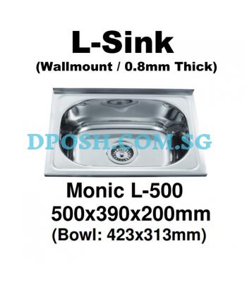 Monic-L-500-Stainless Steel Wallmount Kitchen Sink