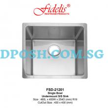 Fidelis-FSD-21201-1.2mm Stainless Steel Undermount Kitchen Sink 
