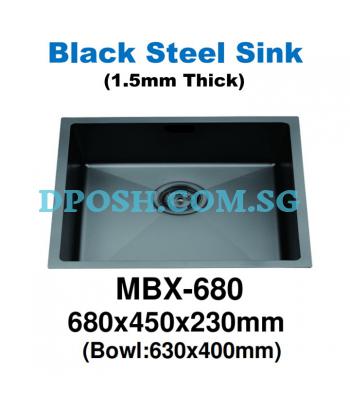 MONIC-MBX-680-Black Steel Finish Kitchen Sink