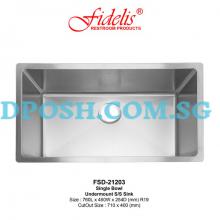 Fidelis-FSD-21203-1.2mm Stainless Steel Undermount Kitchen Sink 