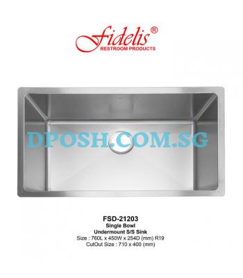 Fidelis-FSD-21203-1.2mm Stainless Steel Undermount Kitchen Sink