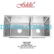 Fidelis-FSD-21305-1.2mm Stainless Steel Undermount Kitchen Sink 