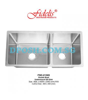 Fidelis-FSD-21305-1.2mm Stainless Steel Undermount Kitchen Sink