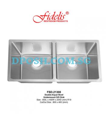 Fidelis-FSD-21308-1.2mm Stainless Steel Undermount Kitchen Sink