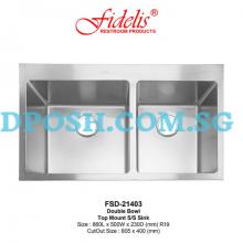 Fidelis-FSD-21403-1.2mm Stainless Steel Insert Kitchen Sink 