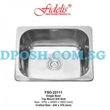 Fidelis-FSD-22111-0.8mm Stainless Steel Insert Kitchen Sink 