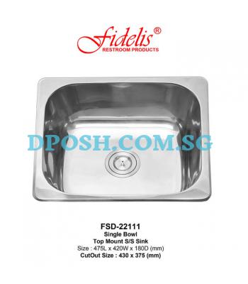 Fidelis-FSD-22111-0.8mm Stainless Steel Insert Kitchen Sink