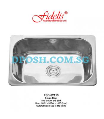 Fidelis-FSD-22113-0.8mm Stainless Steel Insert Kitchen Sink