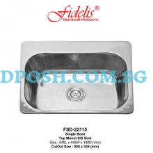 Fidelis-FSD-22115-0.8mm Stainless Steel Insert Kitchen Sink 