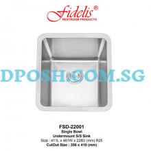 Fidelis-FSD-22001-1.05mm Stainless Steel Undermount Kitchen Sink 